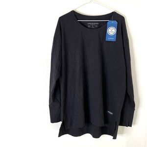 Life Is Good Crusher-Flex Tunic Top Long Sleeve NWT Black